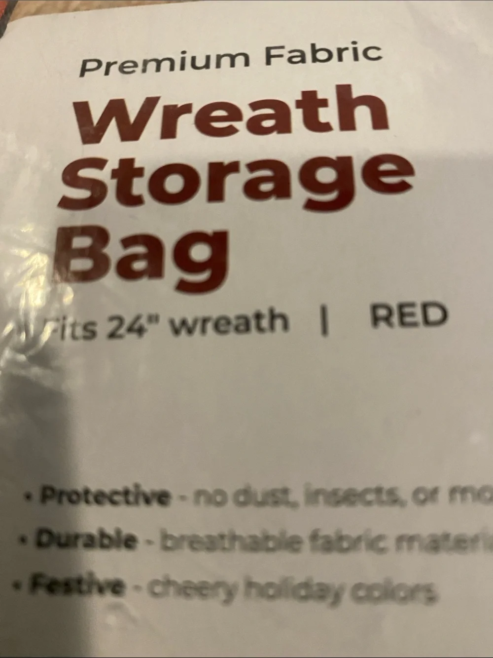NIP Wreath Storage Bag